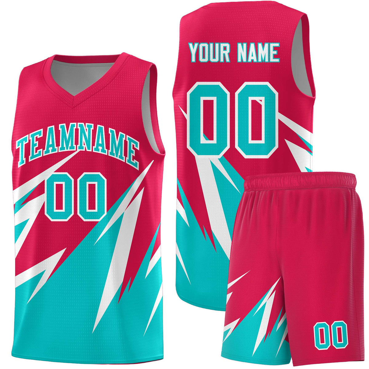 Custom Red Abstract Mountain Pattern Sports Uniform Basketball Jersey