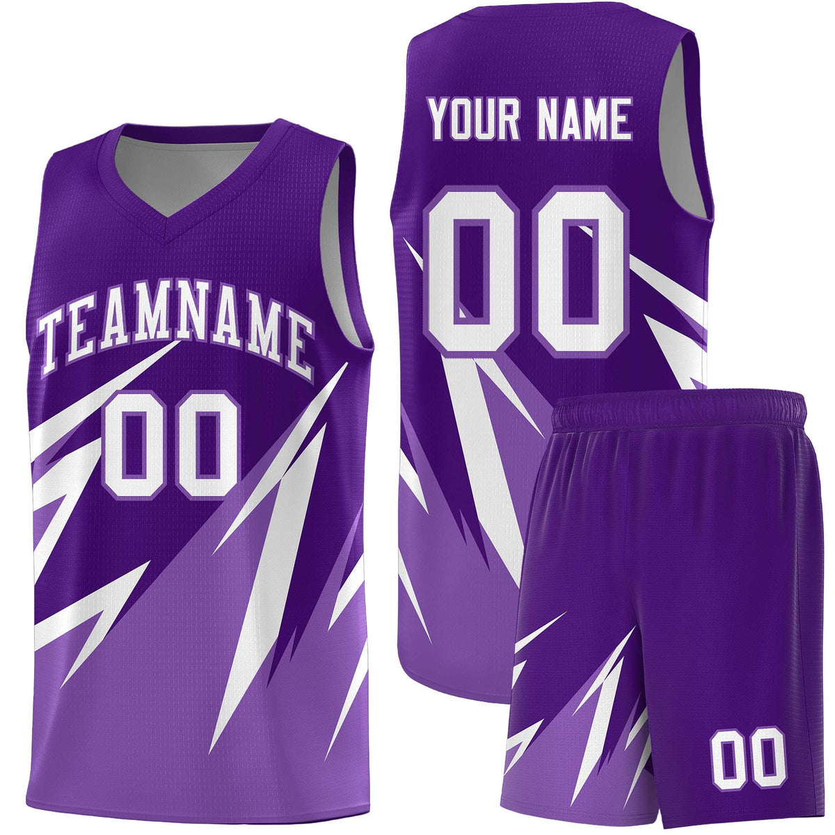 Custom Purple Abstract Mountain Pattern Sports Uniform Basketball Jersey