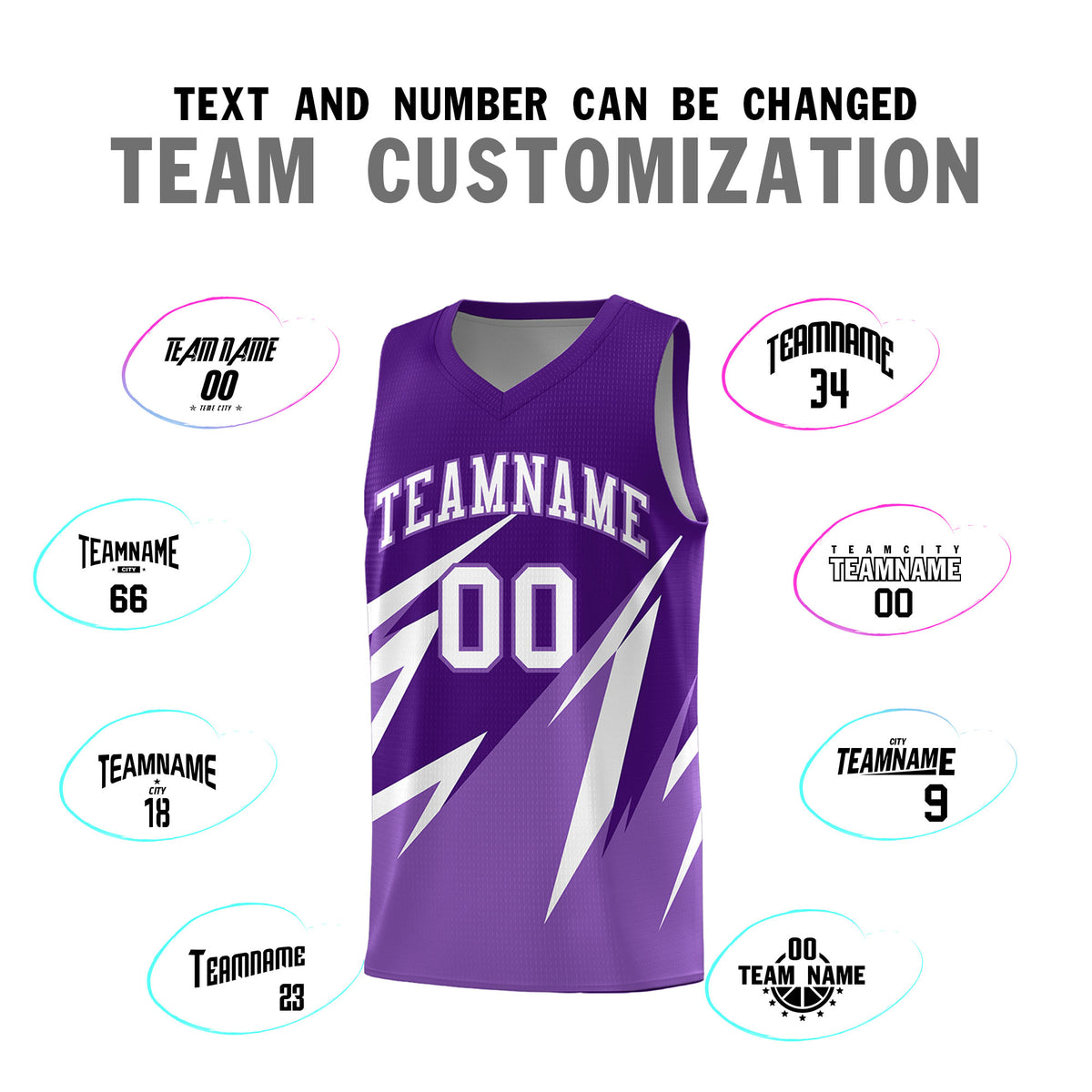 Custom Purple Abstract Mountain Pattern Sports Uniform Basketball Jersey
