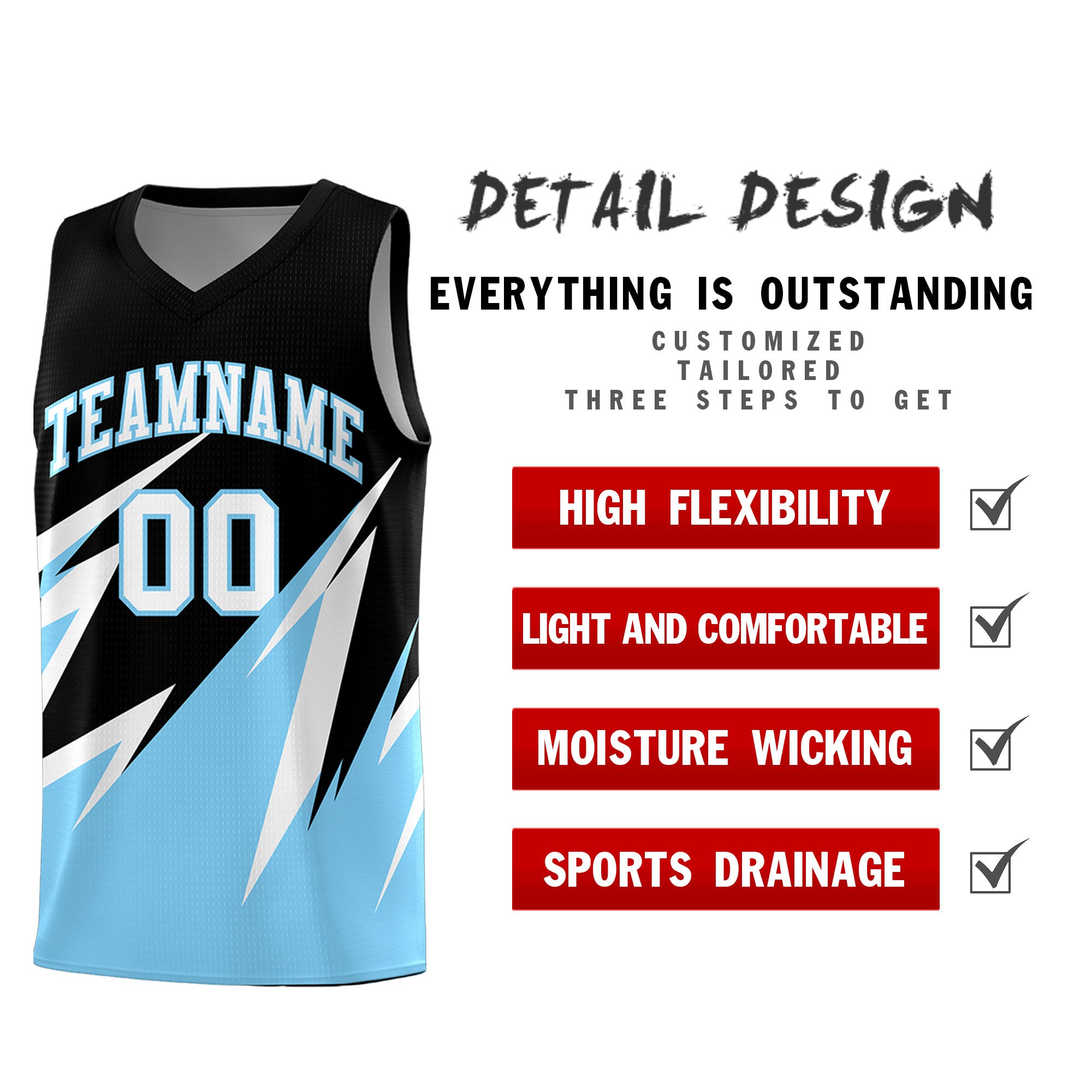 Custom Black Abstract Mountain Pattern Sports Uniform Basketball Jersey