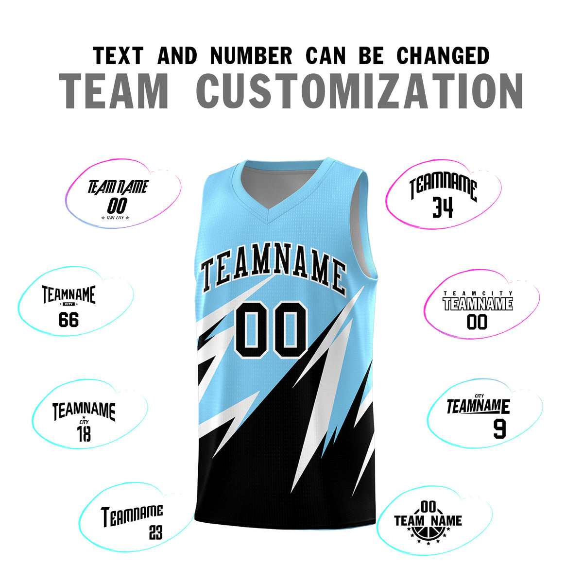 Custom Light Blue Abstract Mountain Pattern Sports Uniform Basketball Jersey