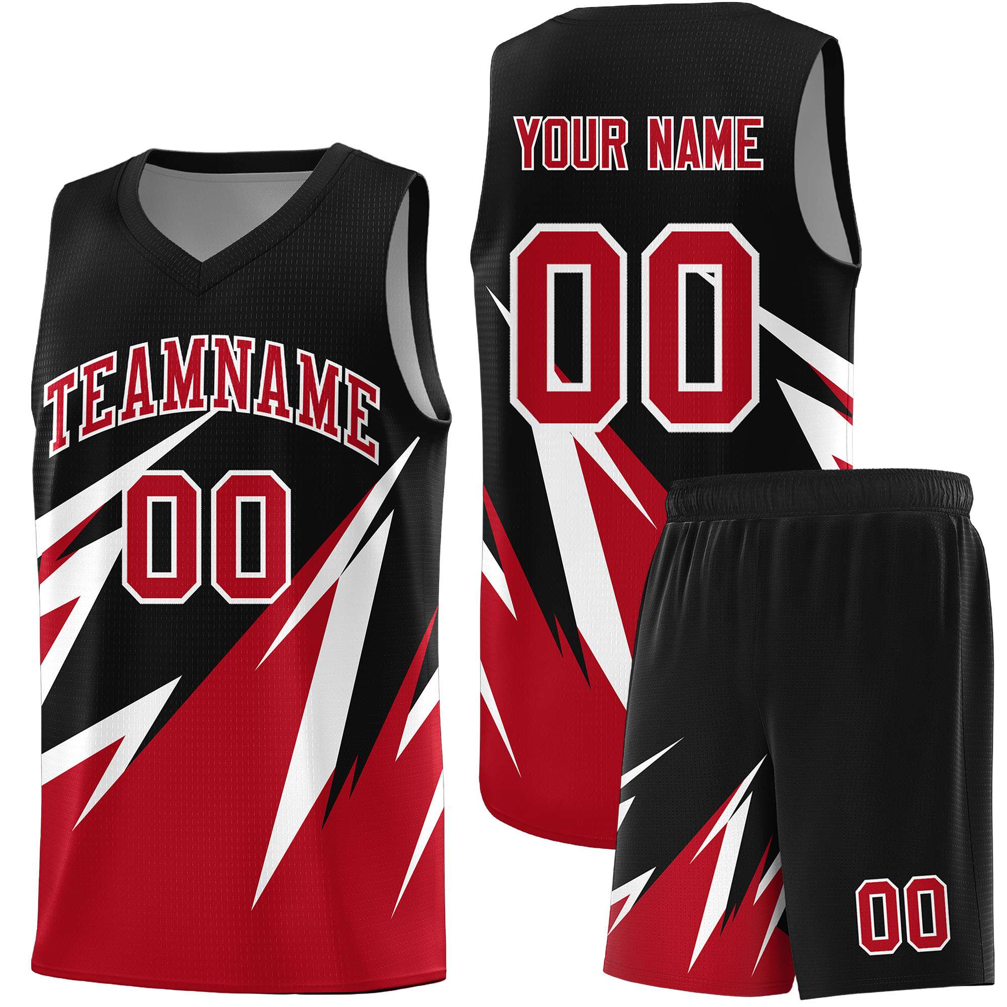 Custom Black Abstract Mountain Pattern Sports Uniform Basketball Jersey