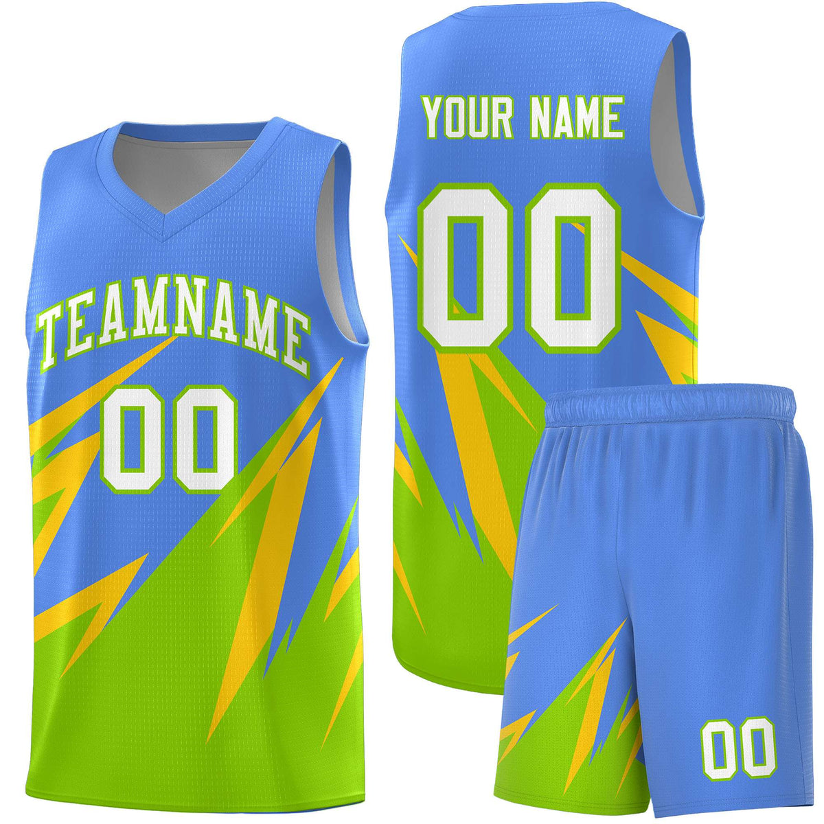 Custom Light Blue Abstract Mountain Pattern Sports Uniform Basketball Jersey
