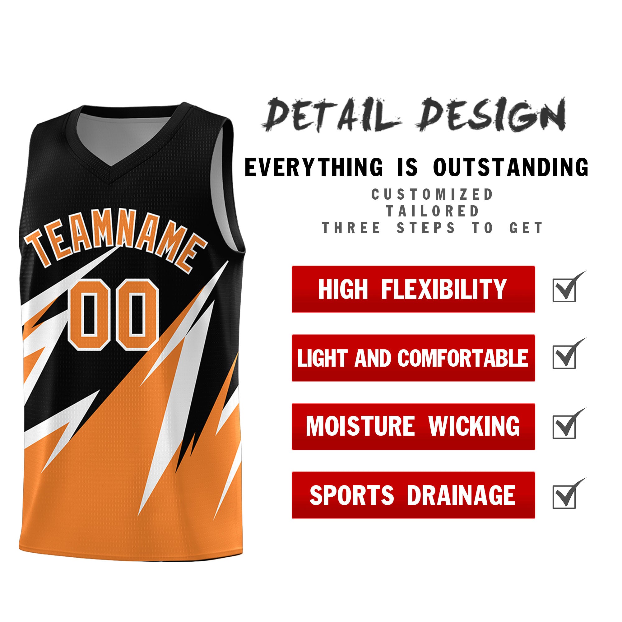 Custom Black Abstract Mountain Pattern Sports Uniform Basketball Jersey