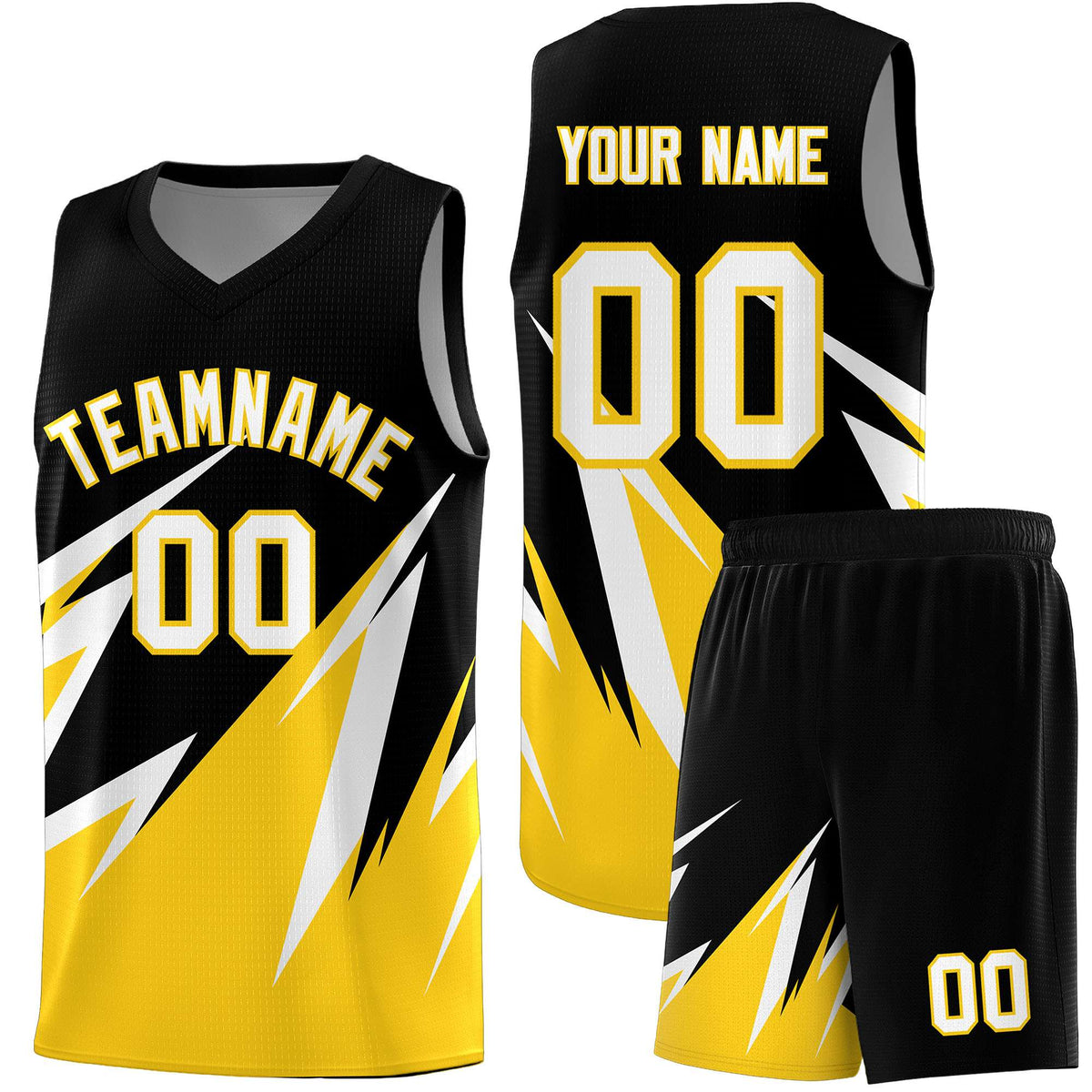 Custom Black Abstract Mountain Pattern Sports Uniform Basketball Jersey