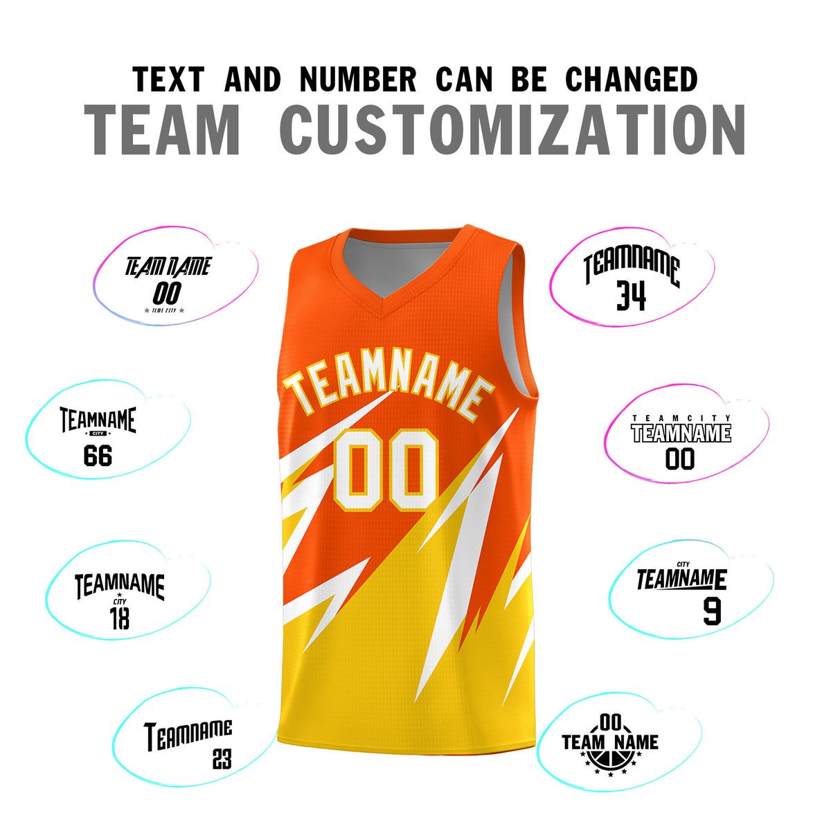 Custom Orange Abstract Mountain Pattern Sports Uniform Basketball Jersey