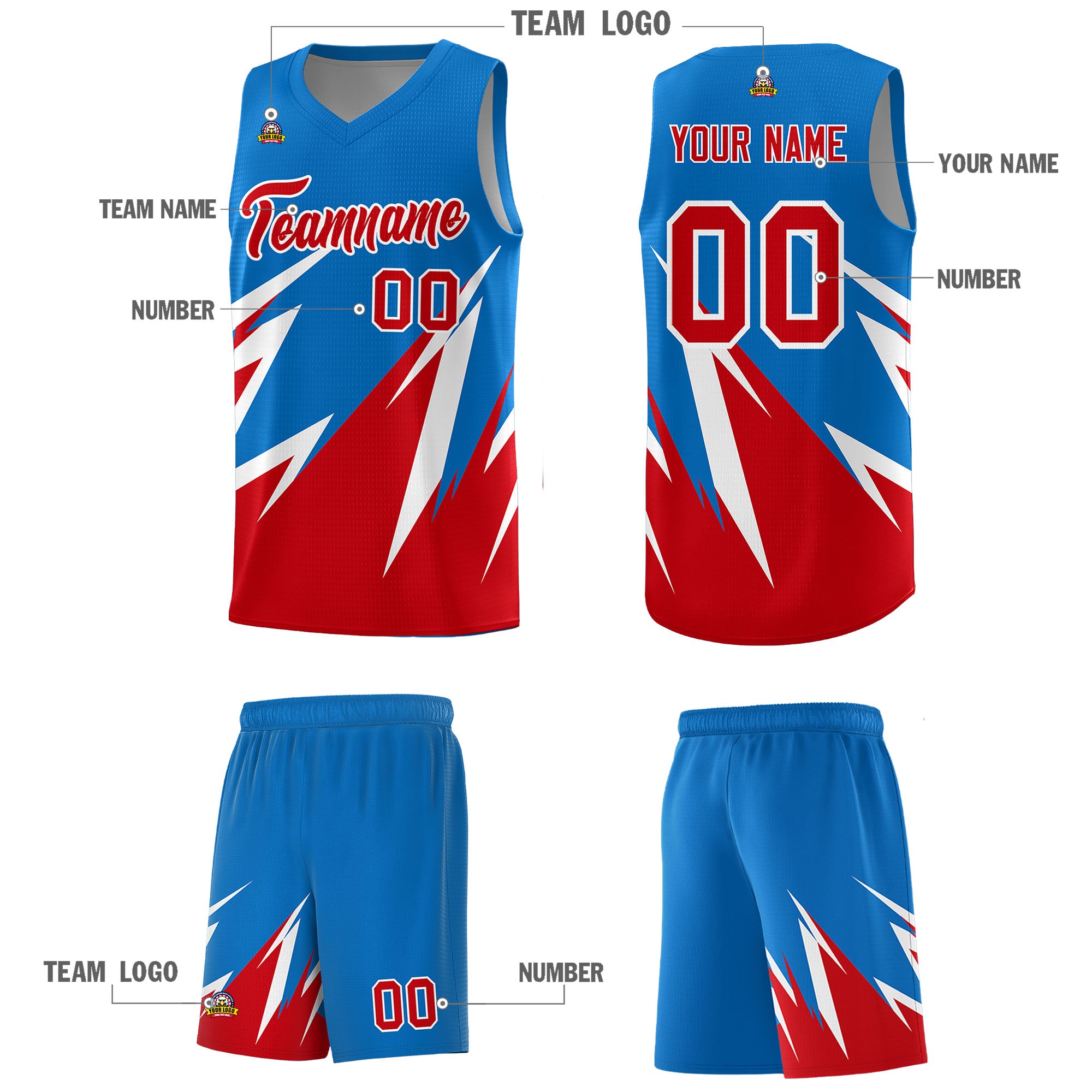 Custom Royal Abstract Mountain Pattern Sports Uniform Basketball Jersey