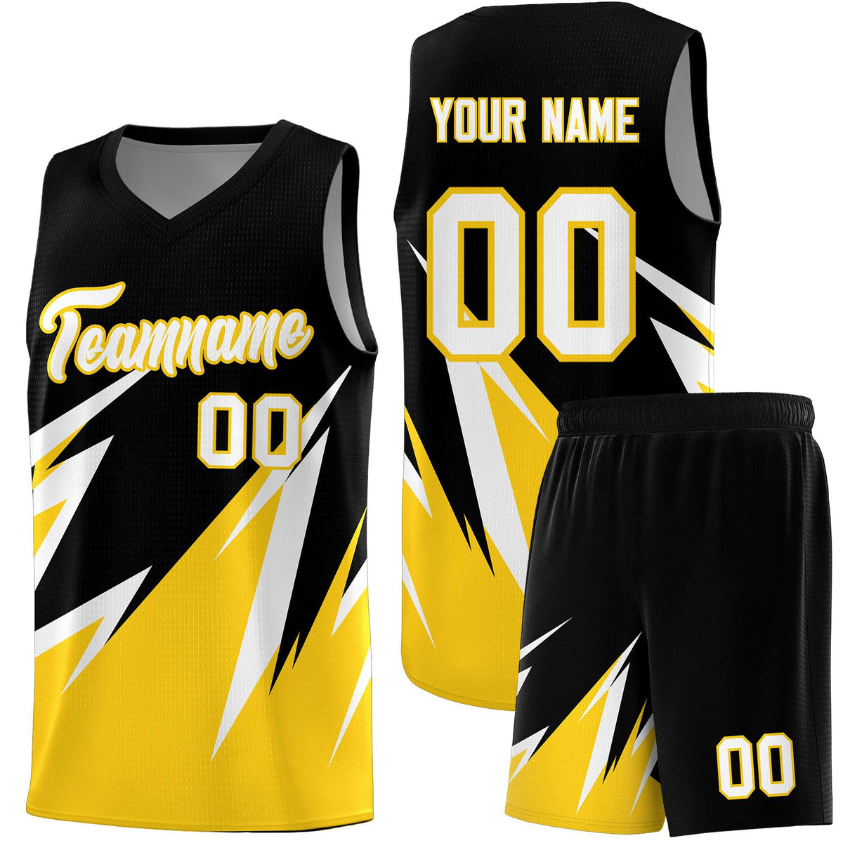 Custom Black Abstract Mountain Pattern Sports Uniform Basketball Jersey