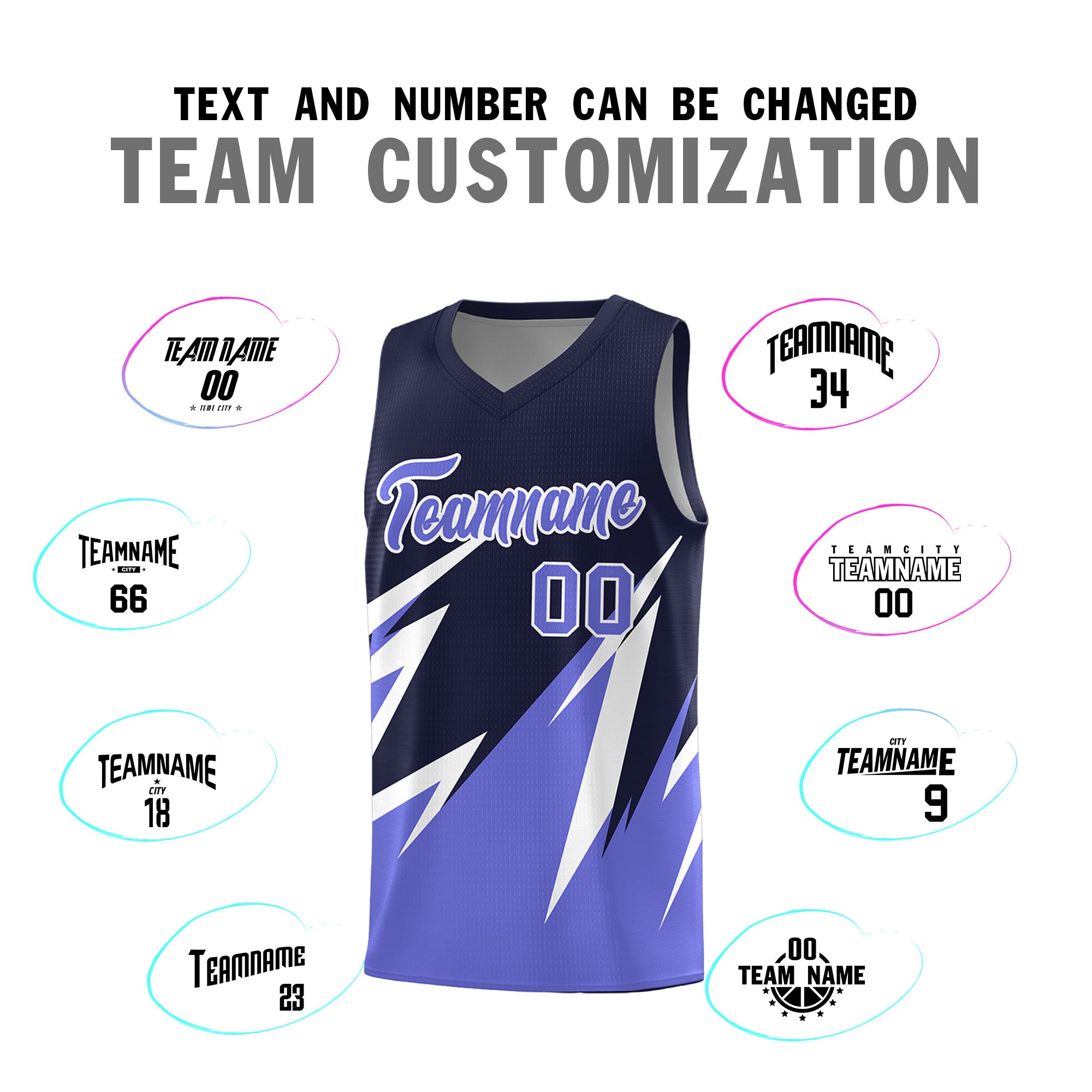 Custom Navy Abstract Mountain Pattern Sports Uniform Basketball Jersey