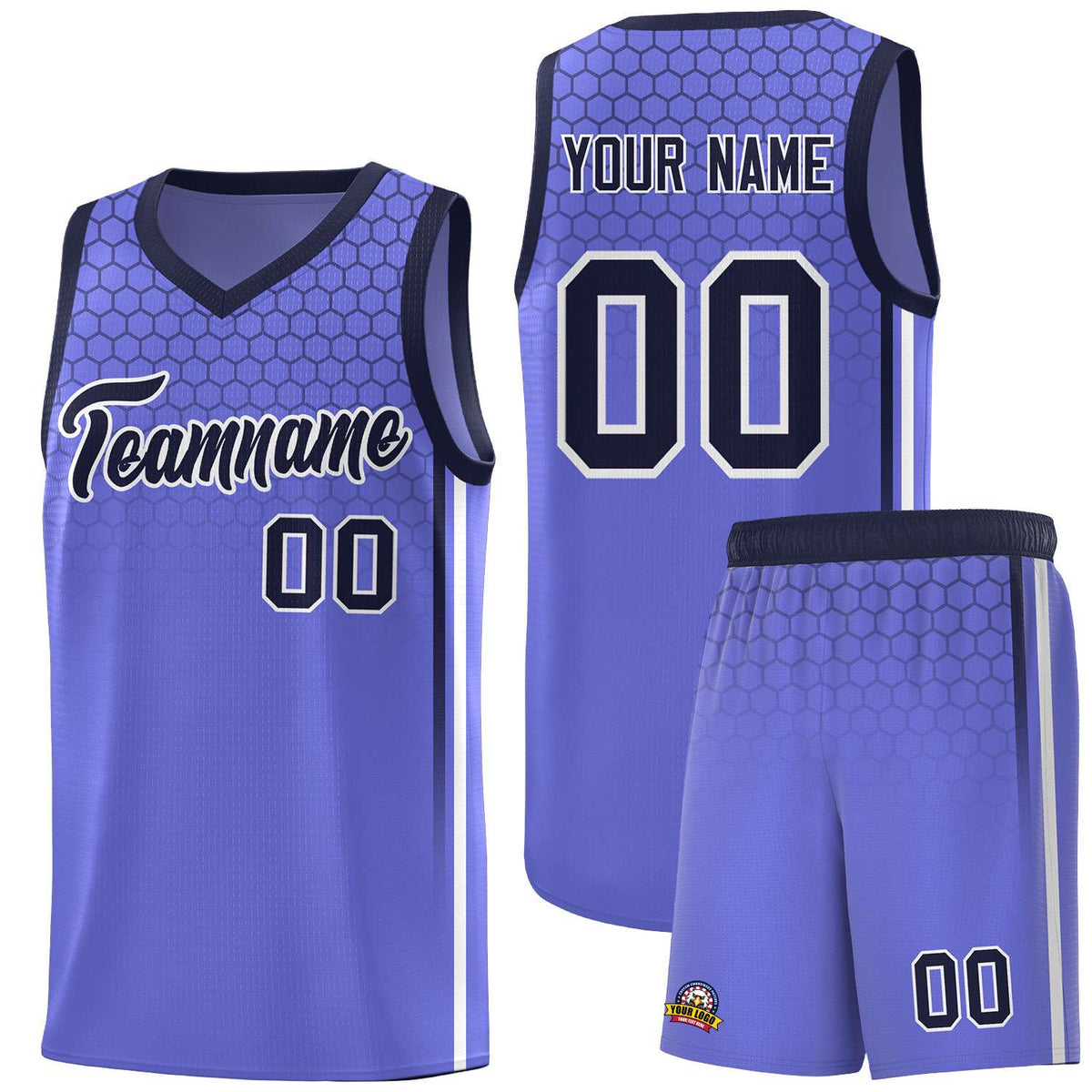 Custom Purple Personalized Honeycomb Pattern Sports Uniform Basketball Jersey