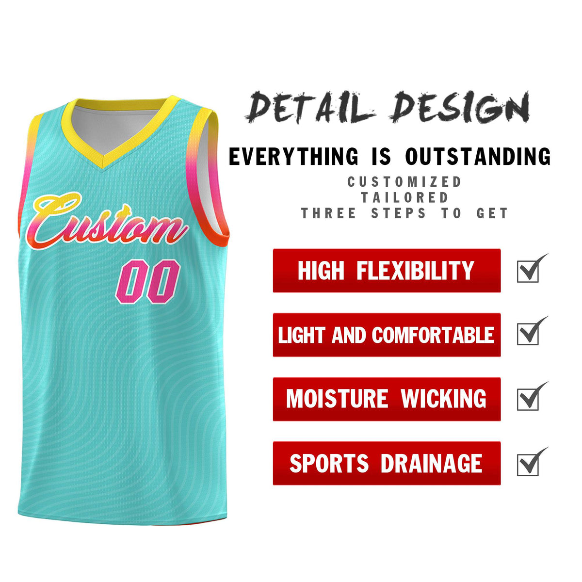 Custom Bright Green Gold Wave Pattern Sports Uniform Basketball Kits
