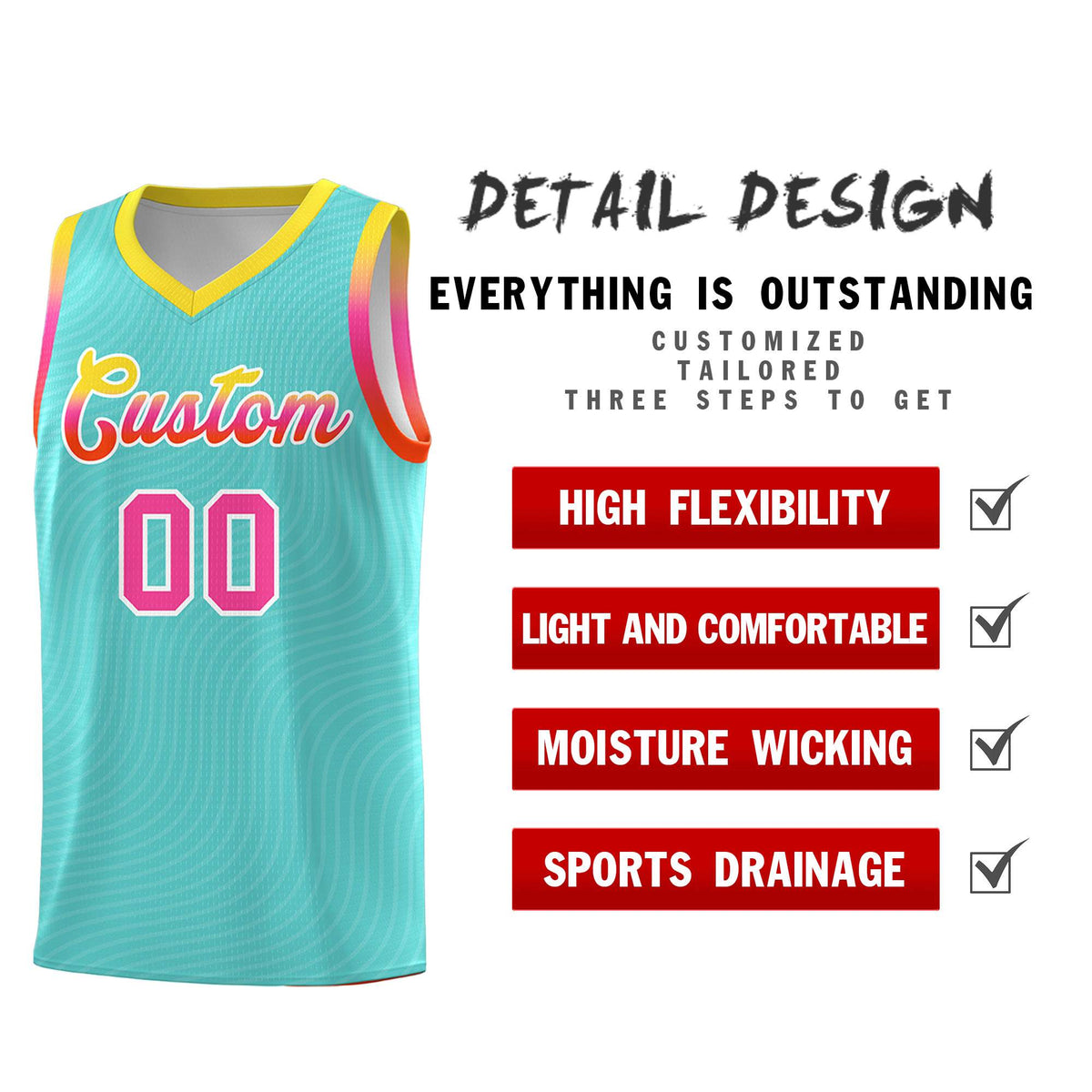 Custom Bright Green Gold Wave Pattern Sports Uniform Basketball Kits