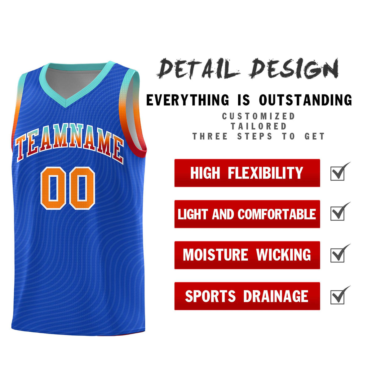 Custom Royal Blue Bright Green Wave Pattern Sports Uniform Basketball Kits
