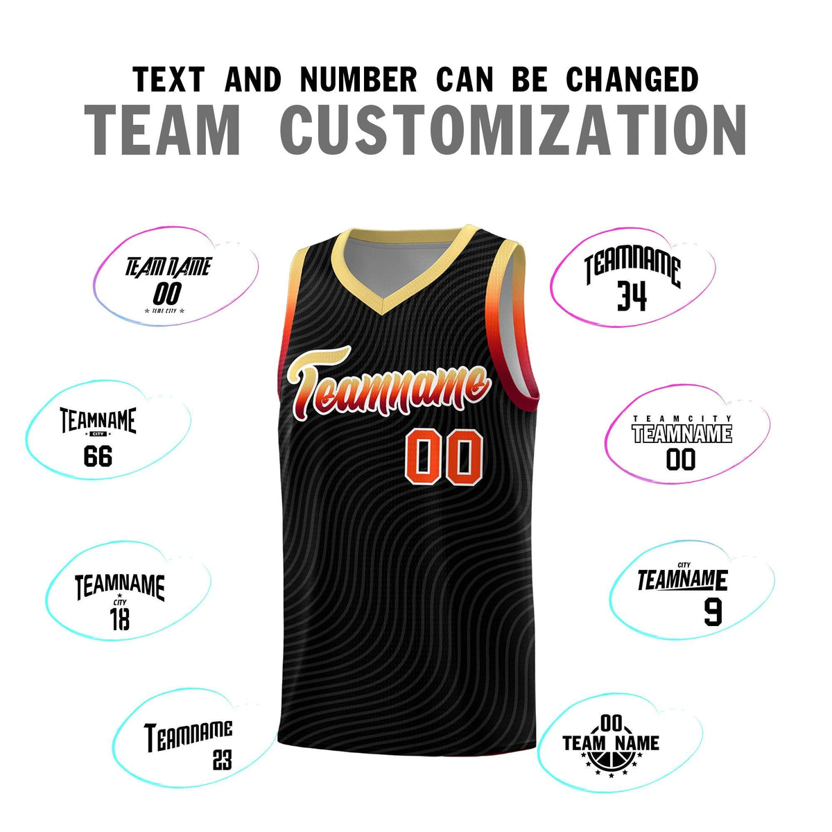 Custom Black Khaki Wave Pattern Sports Uniform Basketball Kits