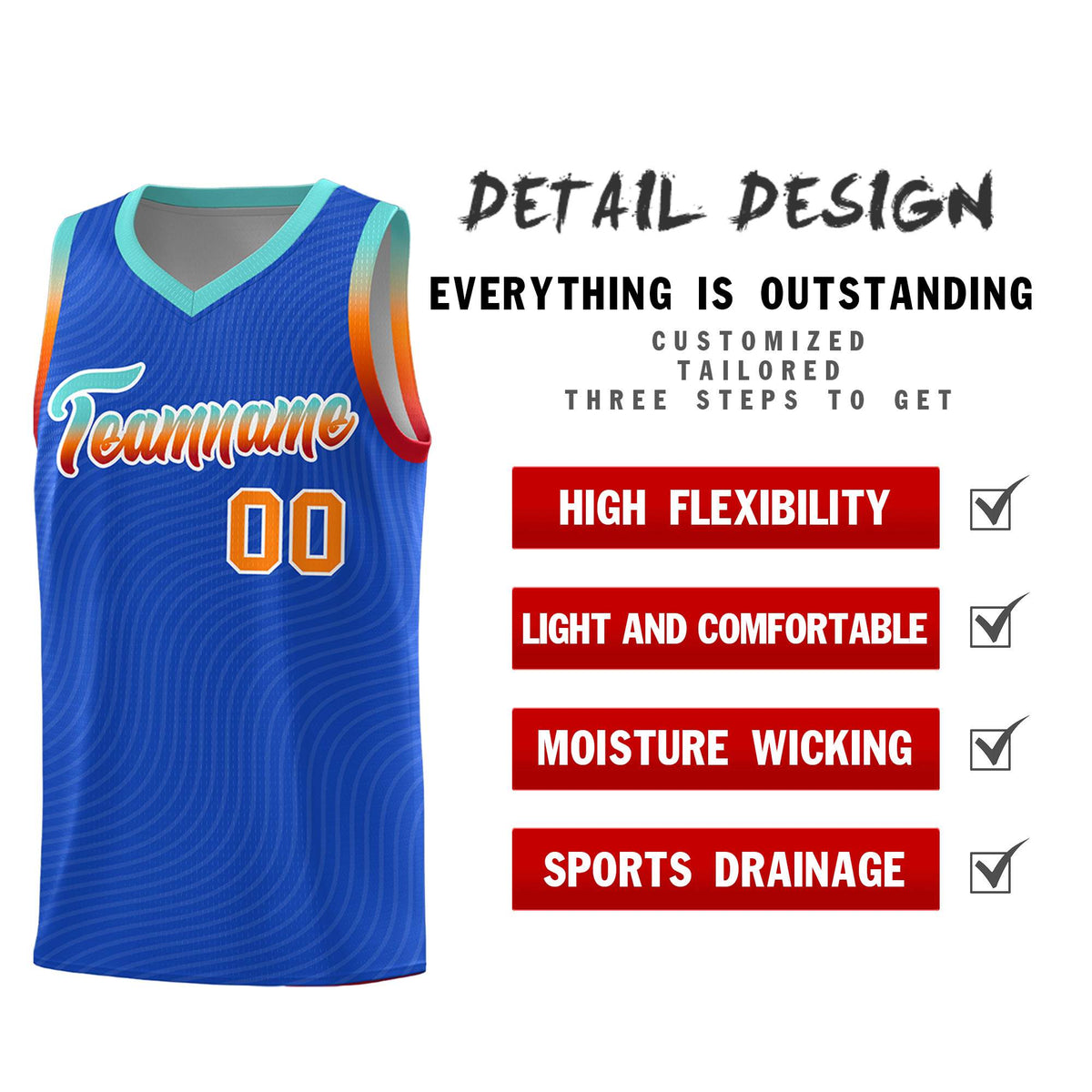 Custom Royal Blue Bright Green Wave Pattern Sports Uniform Basketball Kits