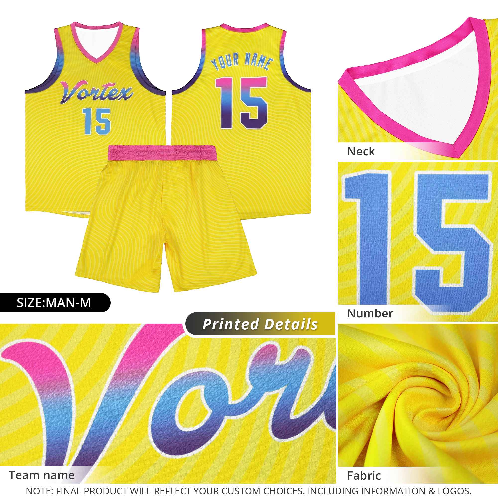 Custom Black Pink Wave Pattern Sports Uniform Basketball Kits