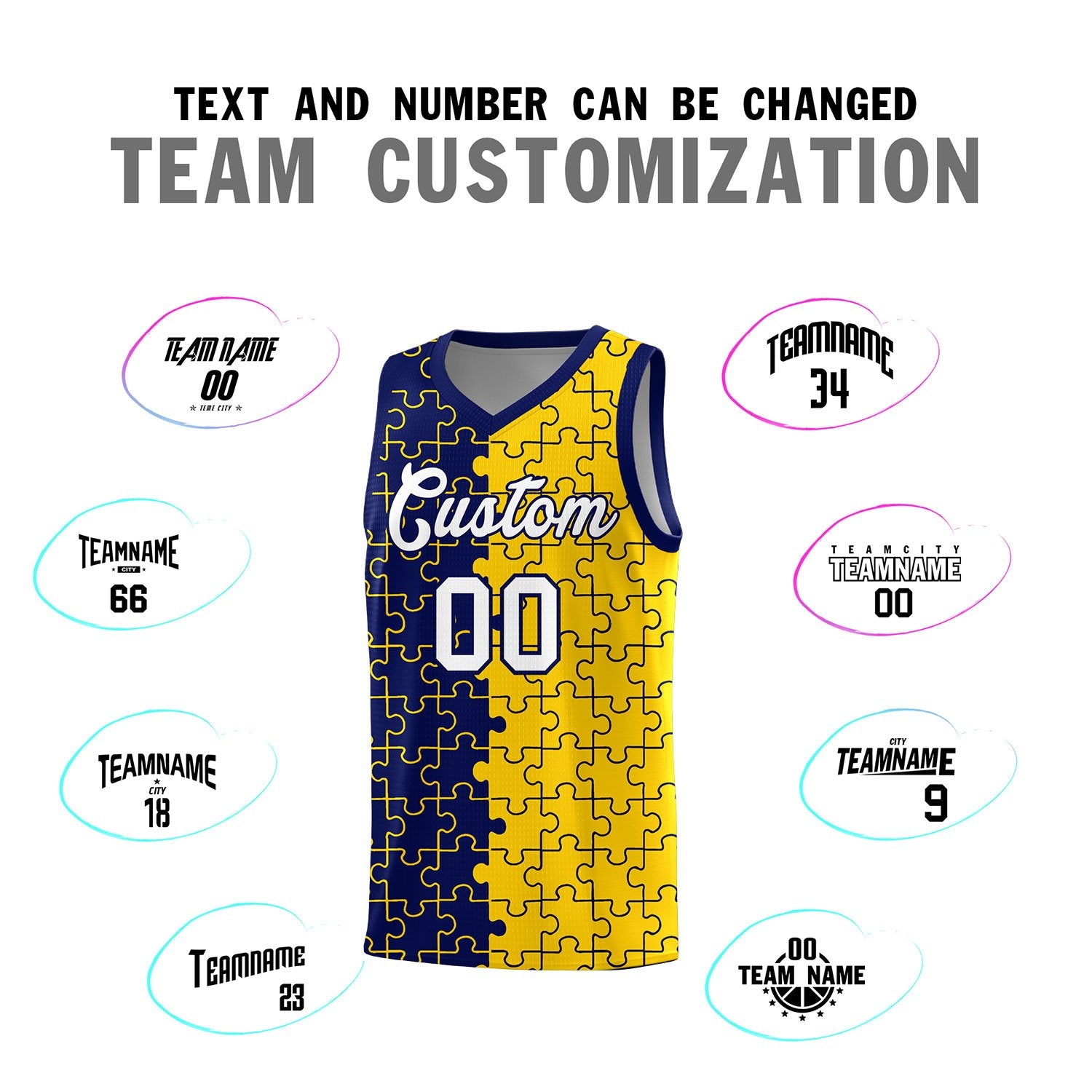 Custom Navy Gold Basketball Jersey