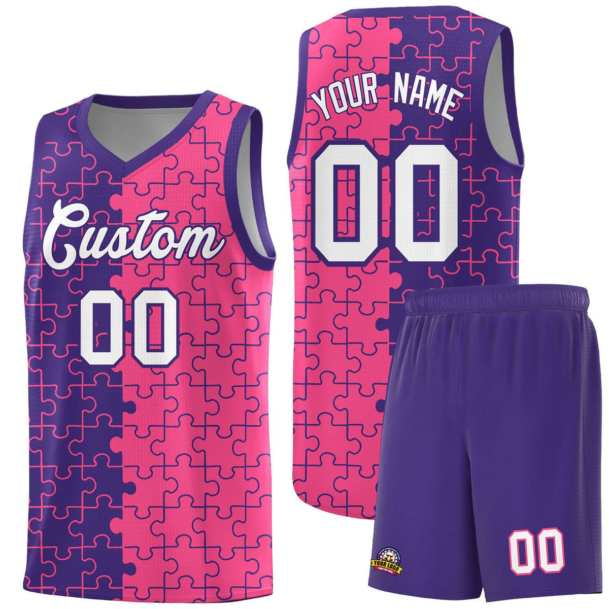 Custom Purple Pink Basketball Jersey