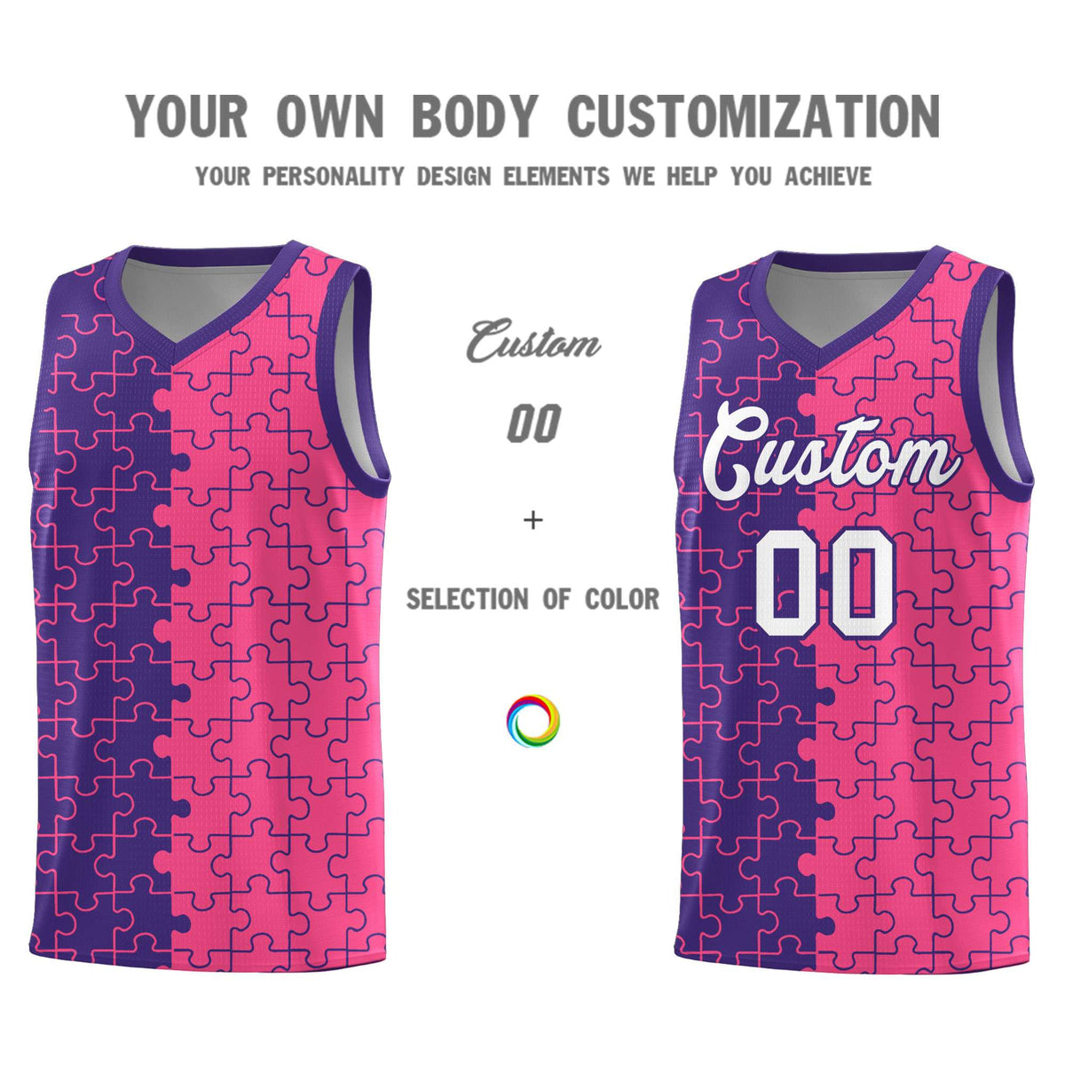 Custom Purple Pink Basketball Jersey
