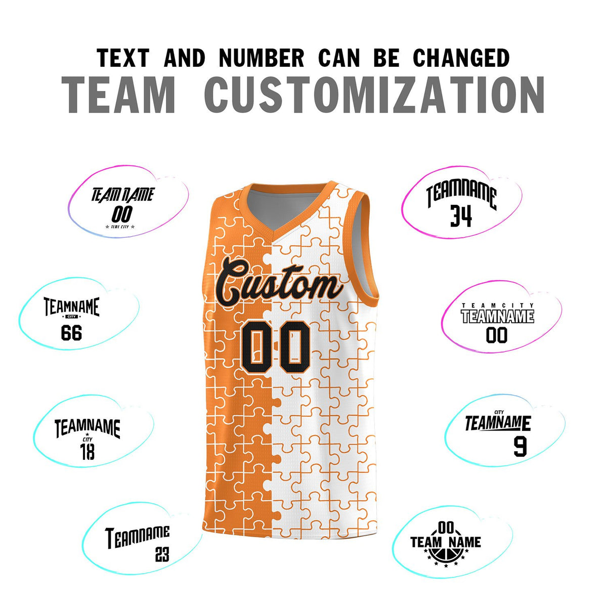 Custom Gold Orange White Basketball Jersey