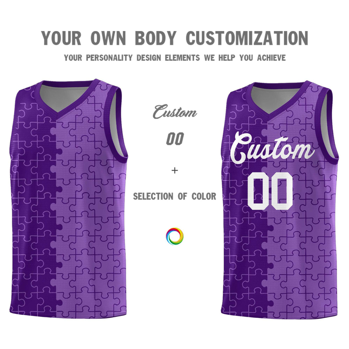 Custom Purple Light Purple Basketball Jersey