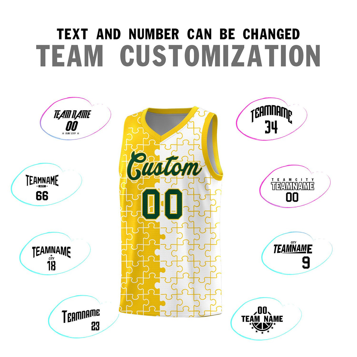Custom Gold White Basketball Jersey