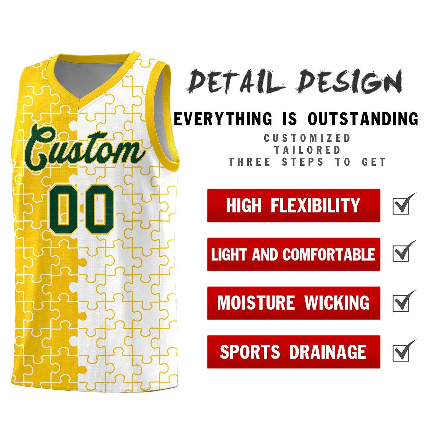 Custom Gold White Basketball Jersey