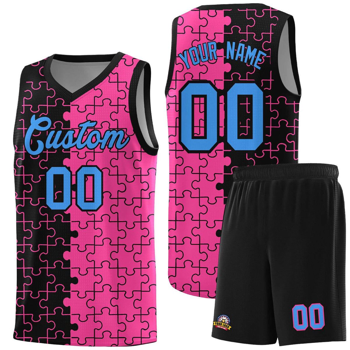 Custom Black Pink Basketball Jersey
