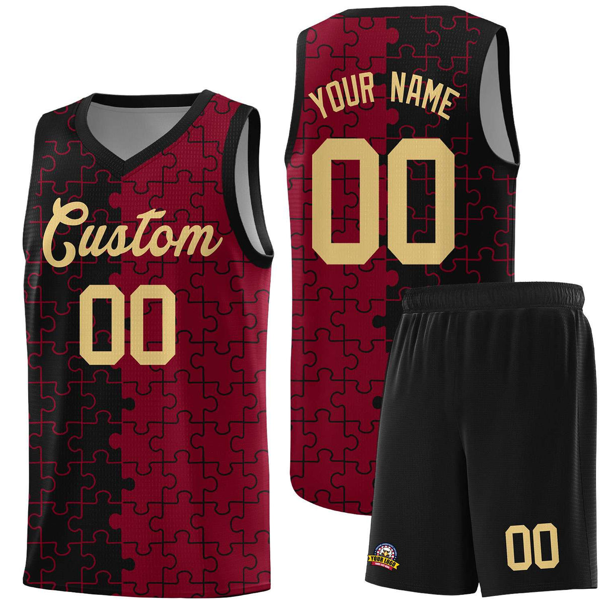 Custom Black Crimson Basketball Jersey