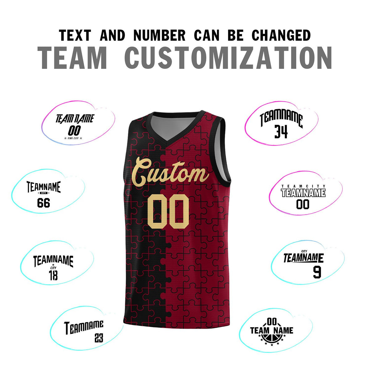 Custom Black Crimson Basketball Jersey