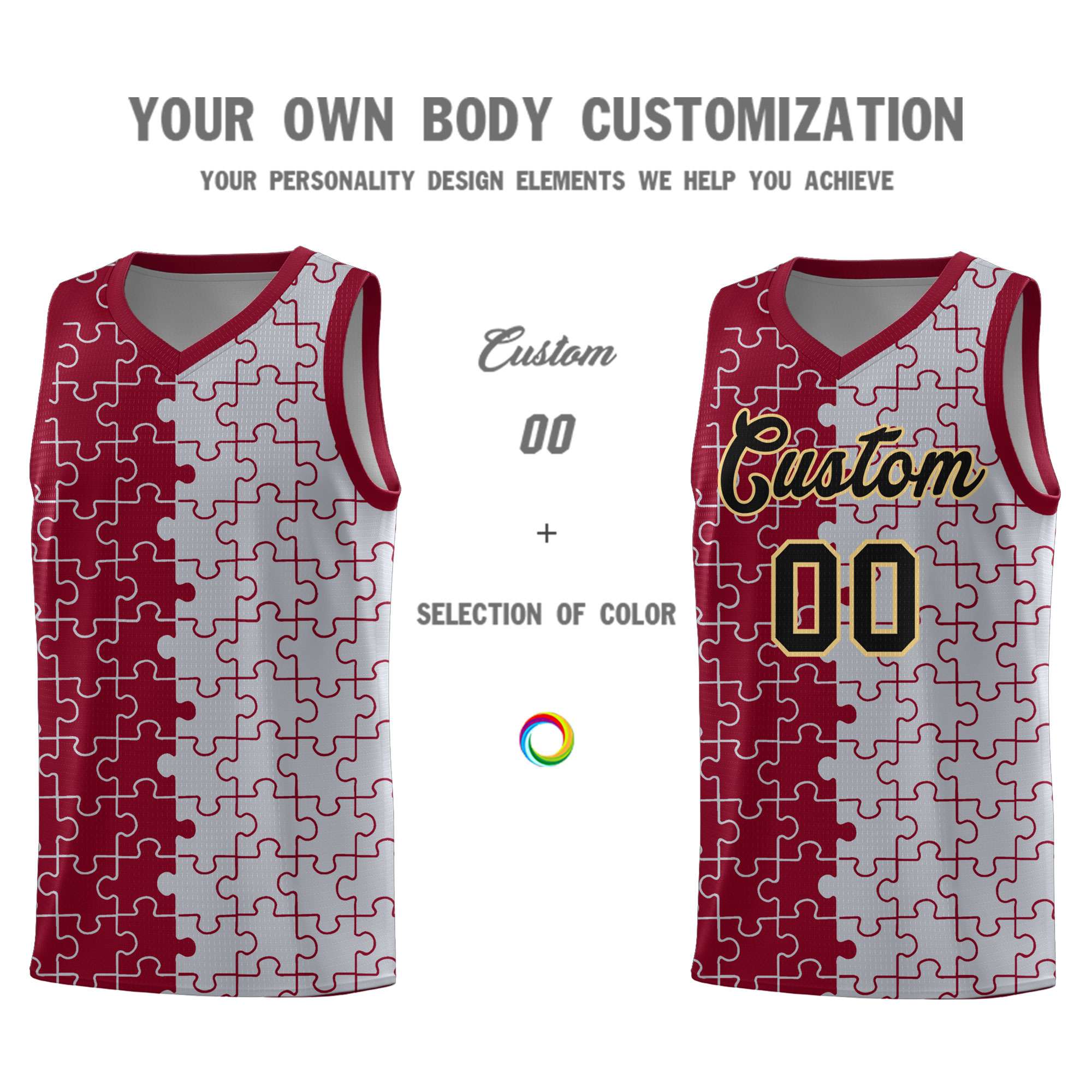 Custom Crimson Gray Basketball Jersey