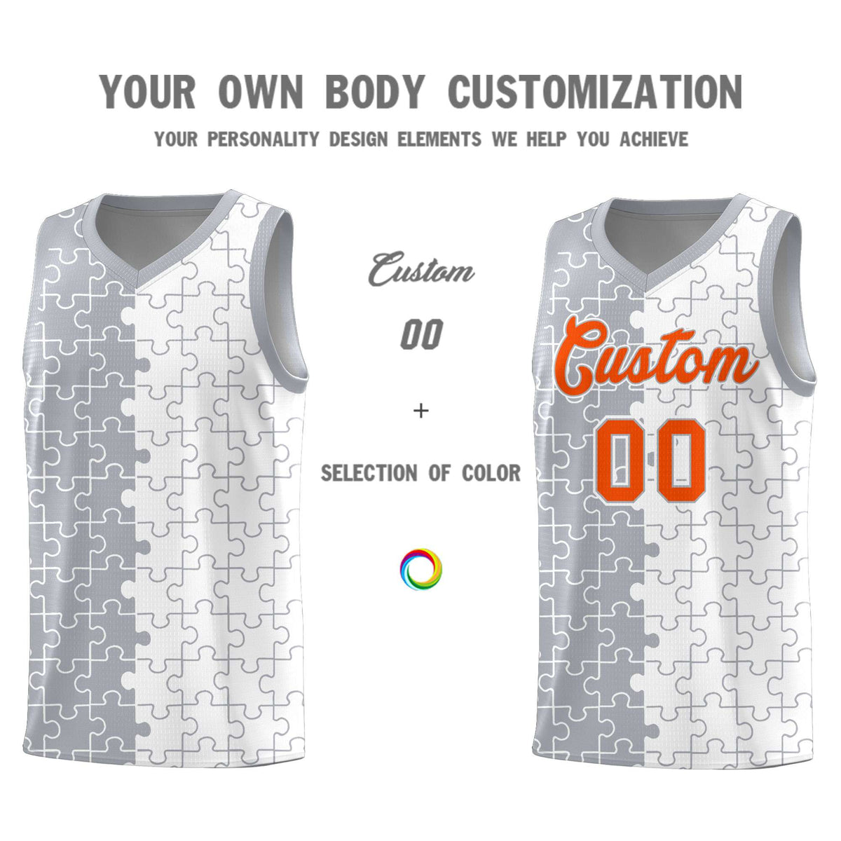Custom Gray White Basketball Jersey