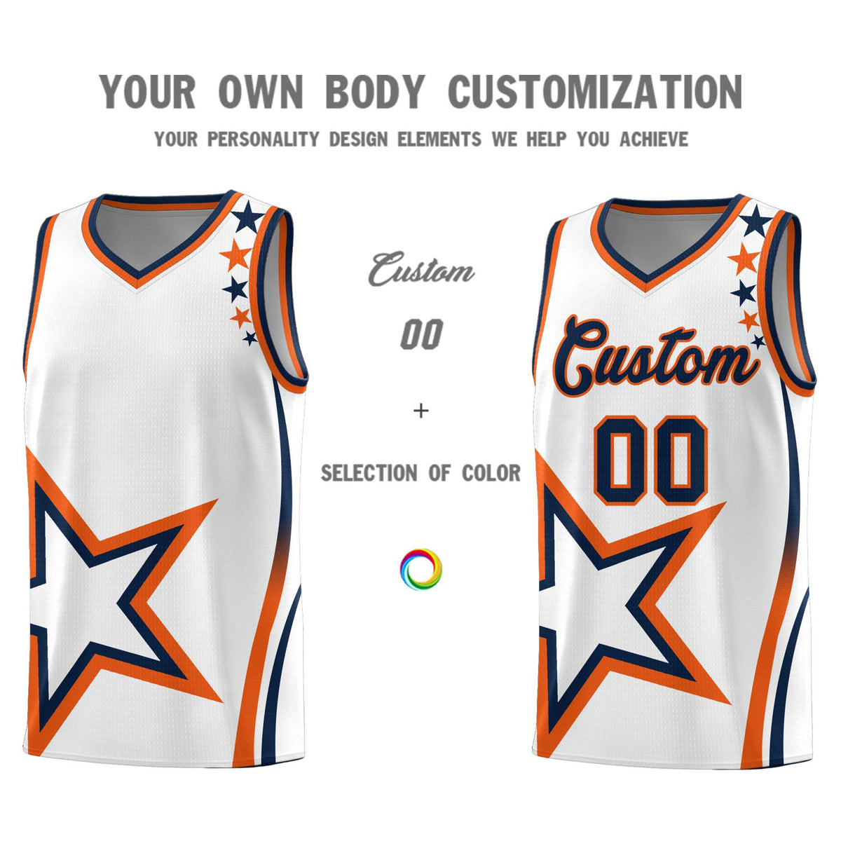 Custom White Shoulder Stars Graffiti Pattern Sets Basketball Jersey