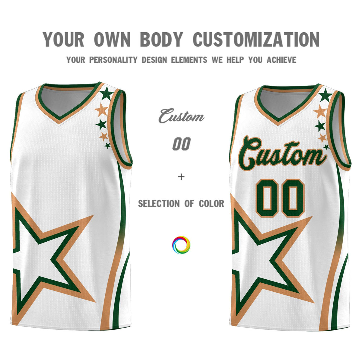 Custom White Shoulder Stars Graffiti Pattern Sets Basketball Jersey