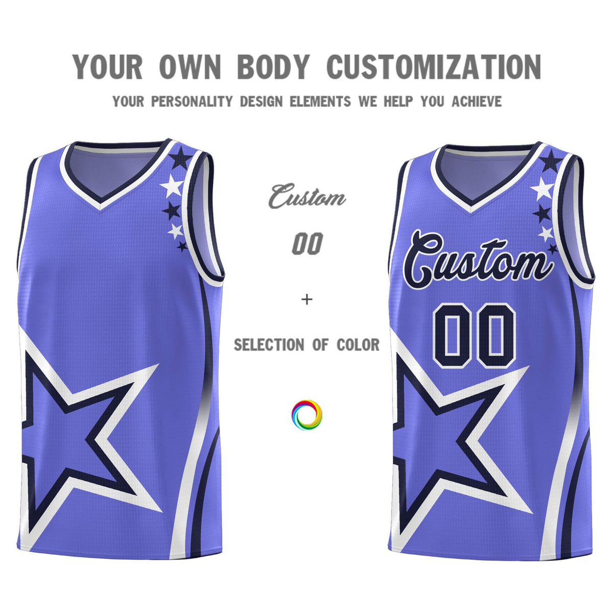 Custom Purple Shoulder Stars Graffiti Pattern Sets Basketball Jersey