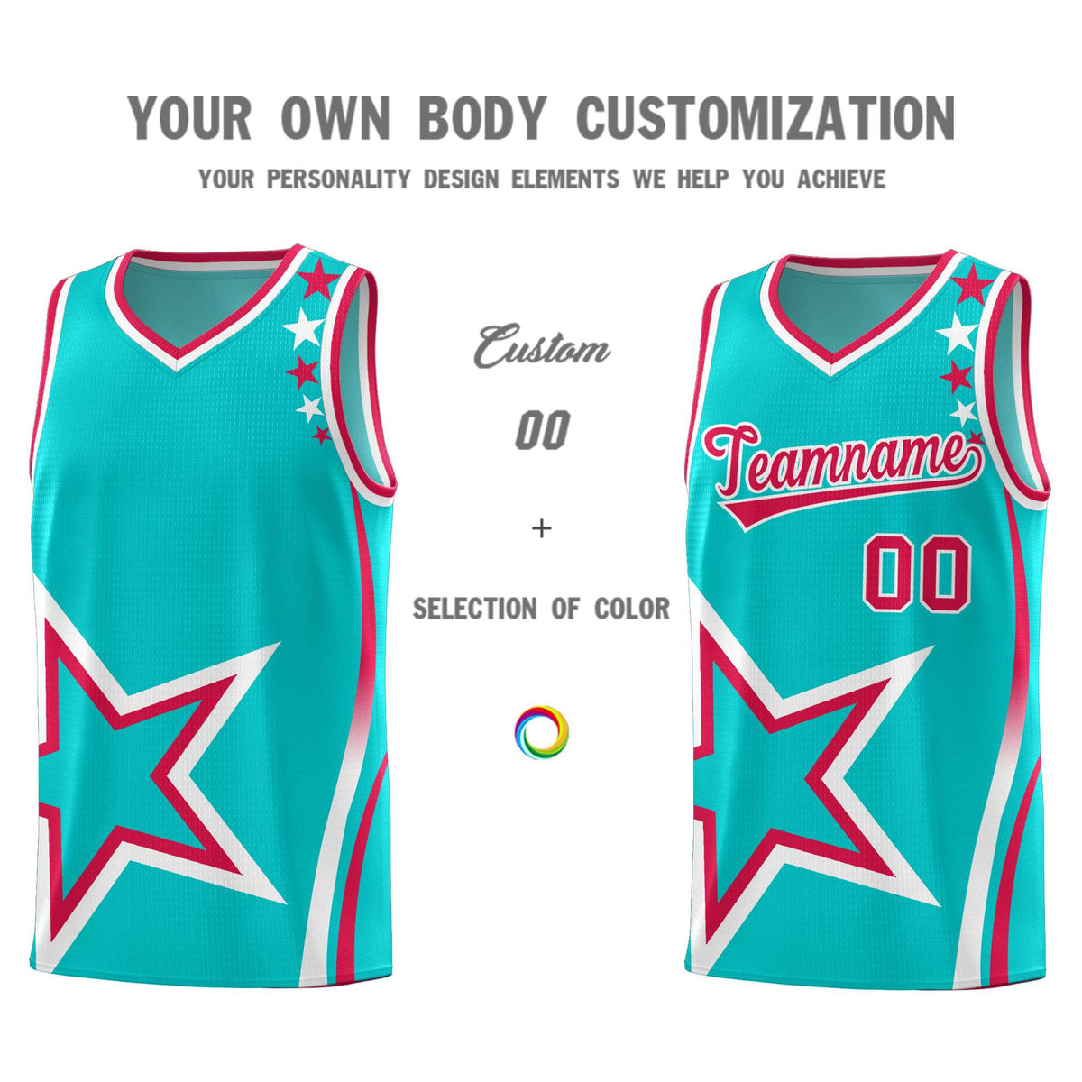 Custom Aqua Shoulder Stars Graffiti Pattern Sets Basketball Jersey