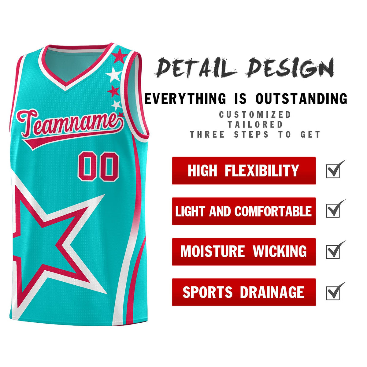 Custom Aqua Shoulder Stars Graffiti Pattern Sets Basketball Jersey