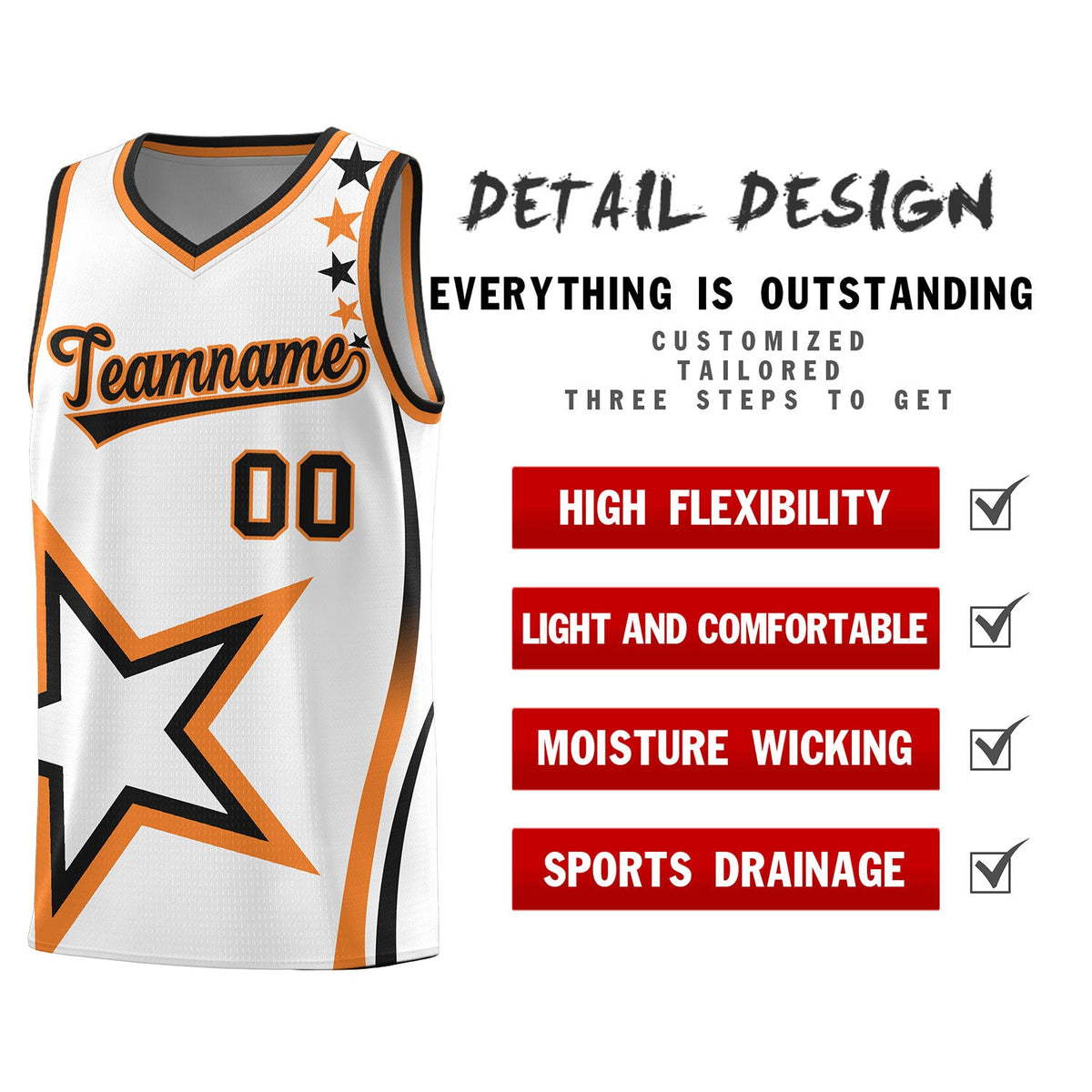 Custom White Shoulder Stars Graffiti Pattern Sets Basketball Jersey