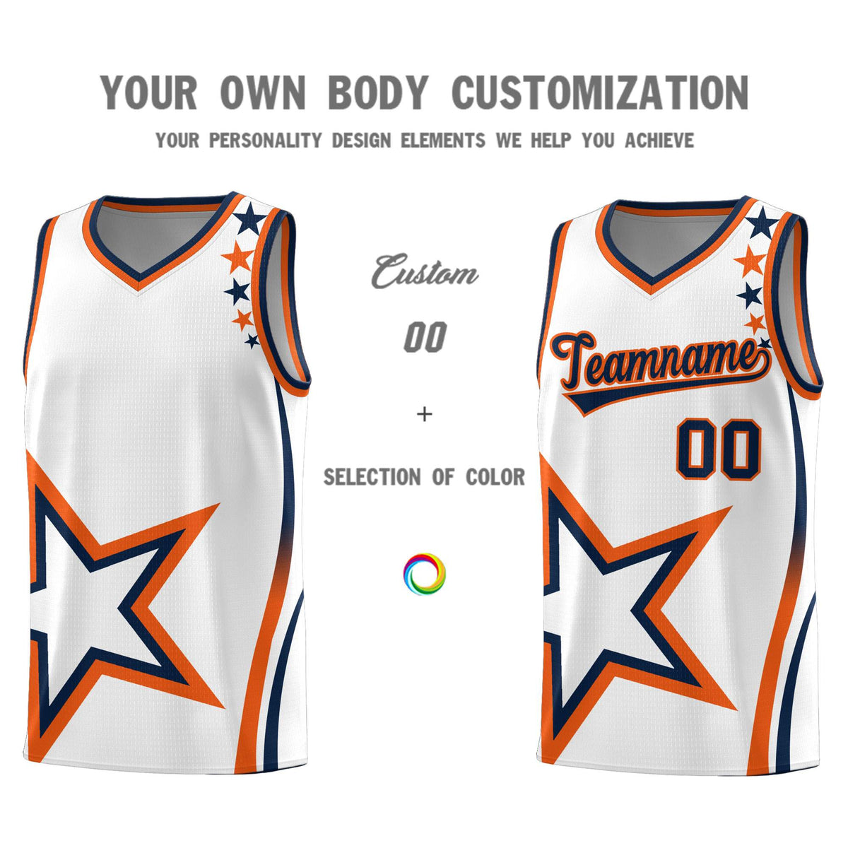 Custom White Shoulder Stars Graffiti Pattern Sets Basketball Jersey