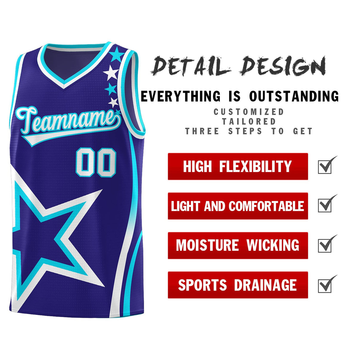 Custom Navy Shoulder Stars Graffiti Pattern Sets Basketball Jersey