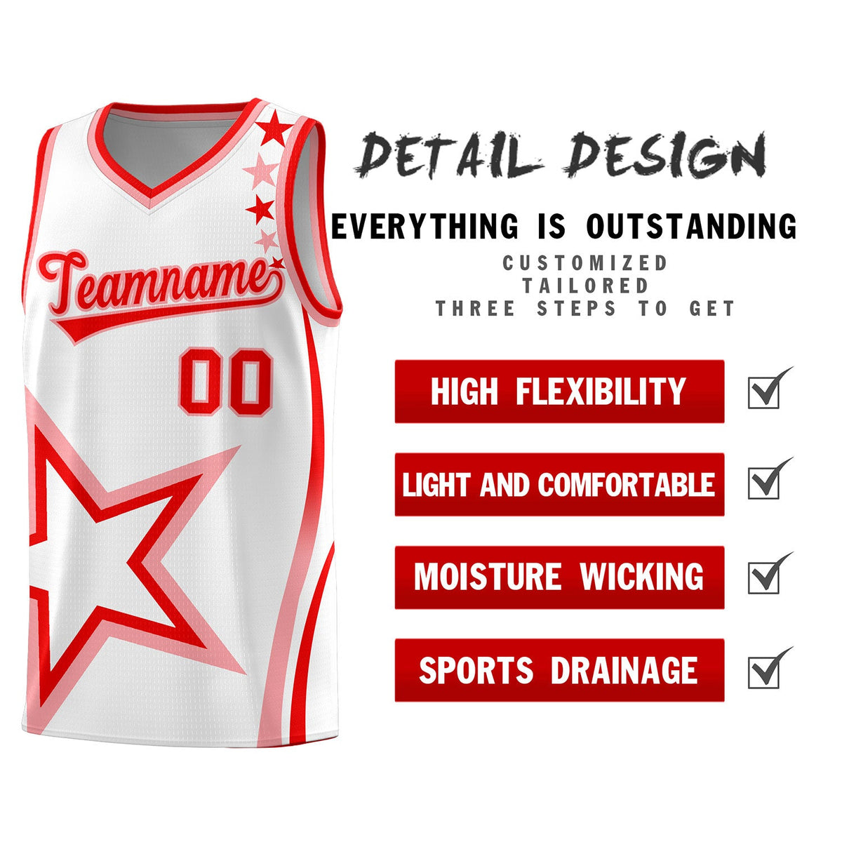 Custom White Shoulder Stars Graffiti Pattern Sets Basketball Jersey