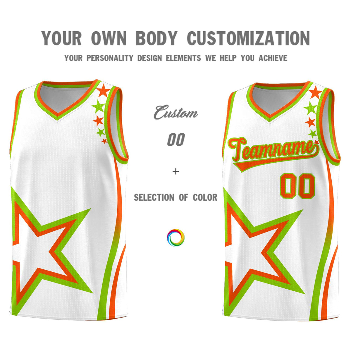Custom White Shoulder Stars Graffiti Pattern Sets Basketball Jersey
