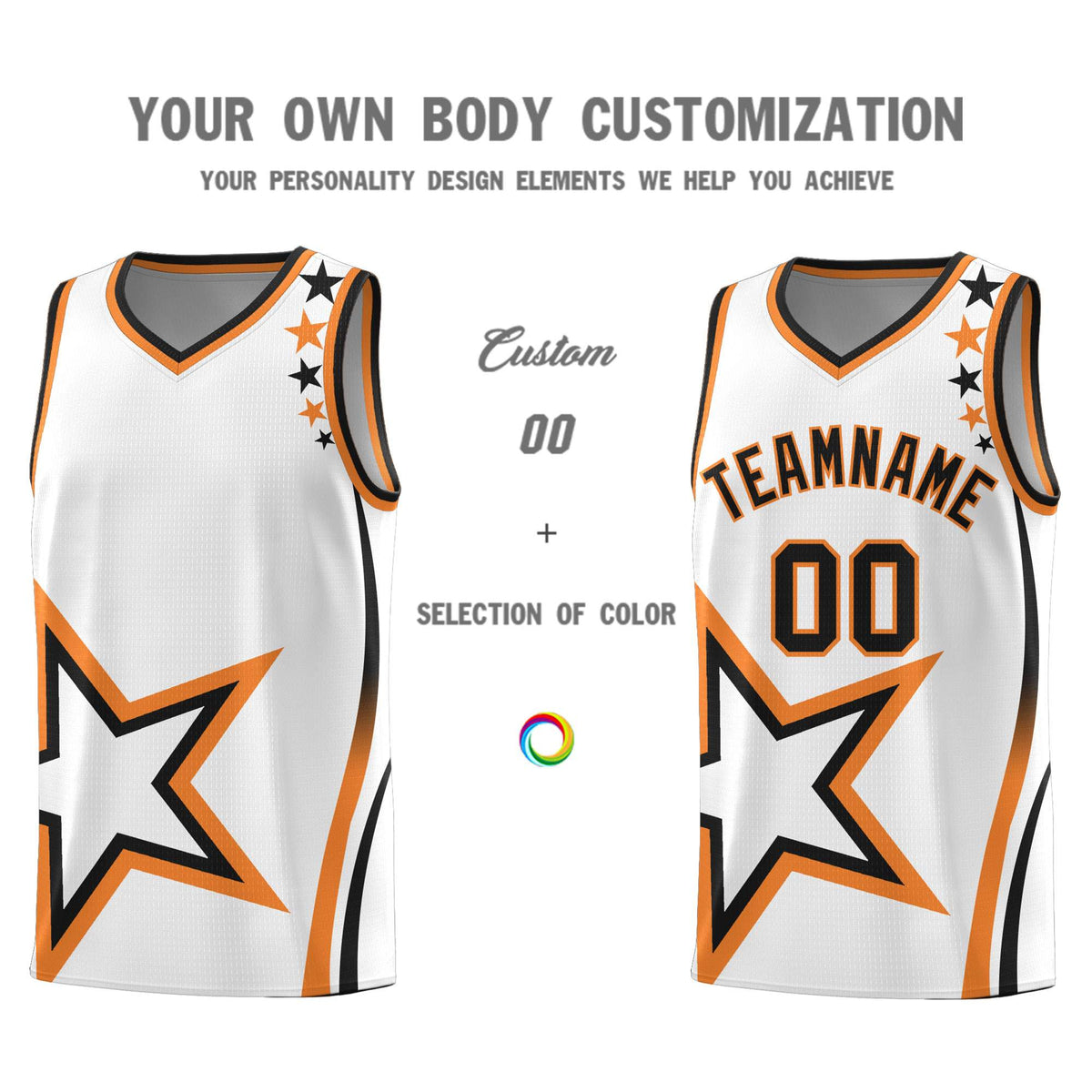 Custom White Shoulder Stars Graffiti Pattern Sets Basketball Jersey