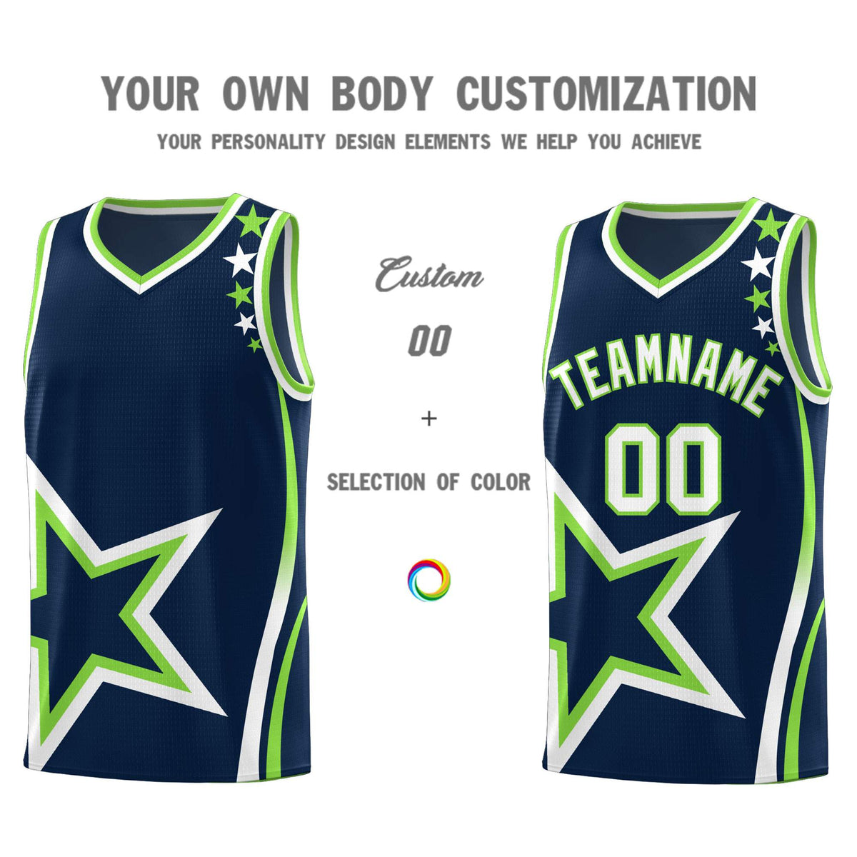 Custom Navy Shoulder Stars Graffiti Pattern Sets Basketball Jersey