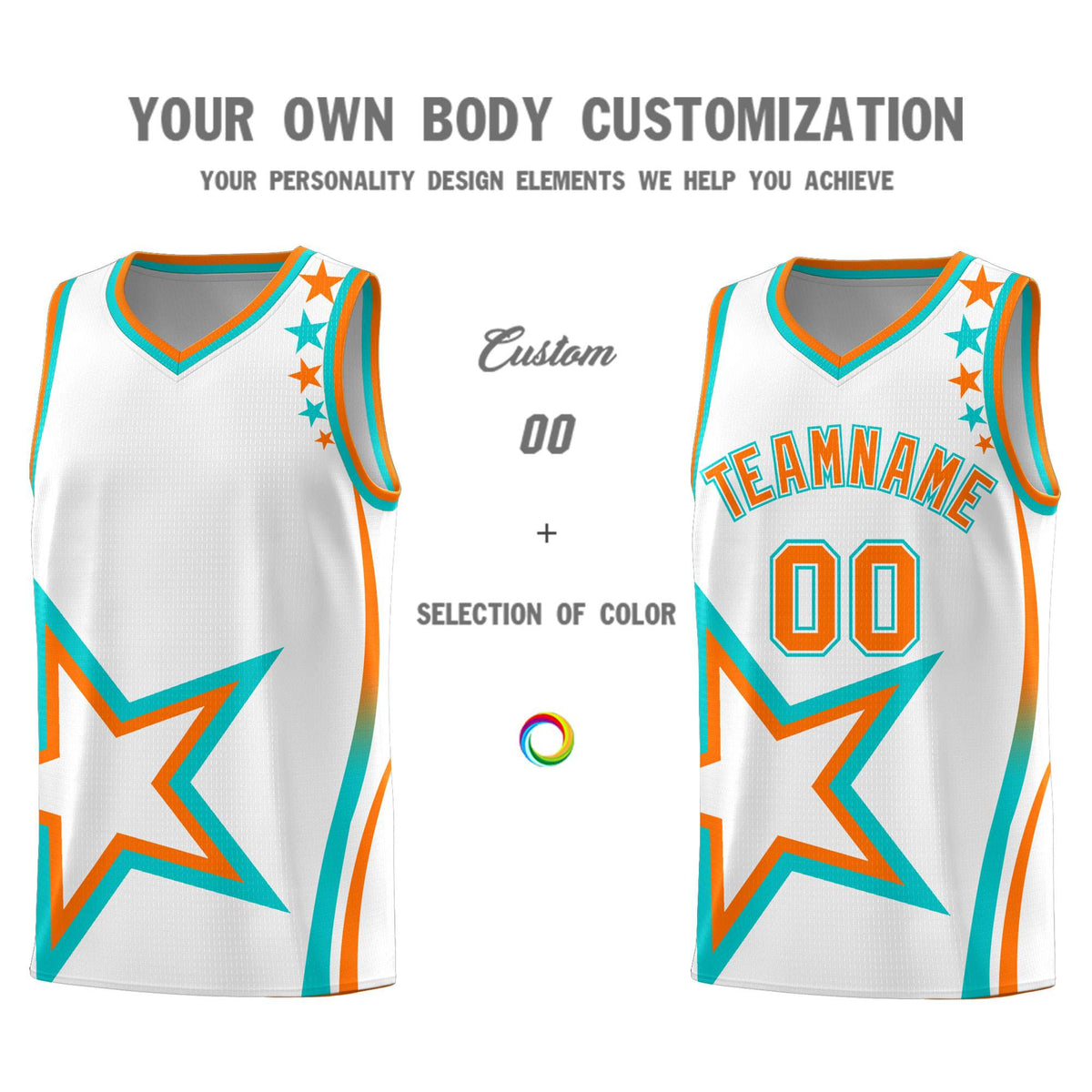 Custom White Shoulder Stars Graffiti Pattern Sets Basketball Jersey
