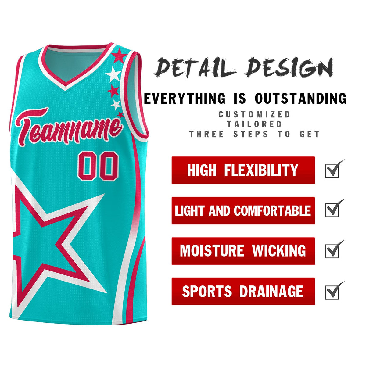 Custom Aqua Shoulder Stars Graffiti Pattern Sets Basketball Jersey