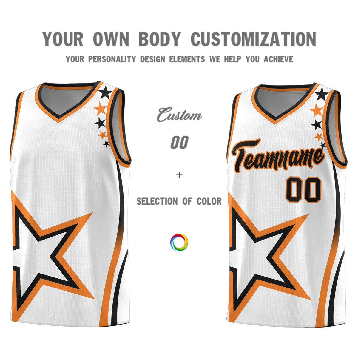 Custom White Shoulder Stars Graffiti Pattern Sets Basketball Jersey