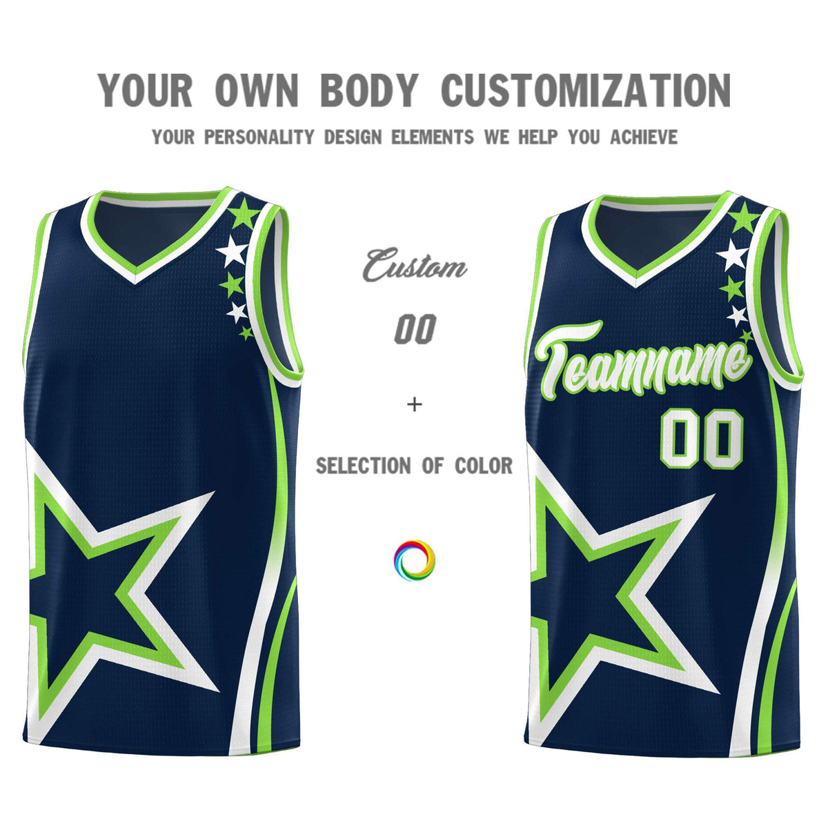 Custom Navy Shoulder Stars Graffiti Pattern Sets Basketball Jersey