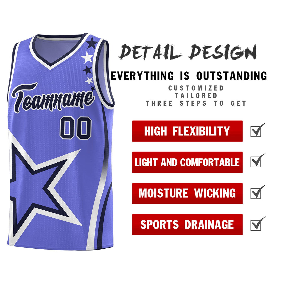 Custom Purple Shoulder Stars Graffiti Pattern Sets Basketball Jersey