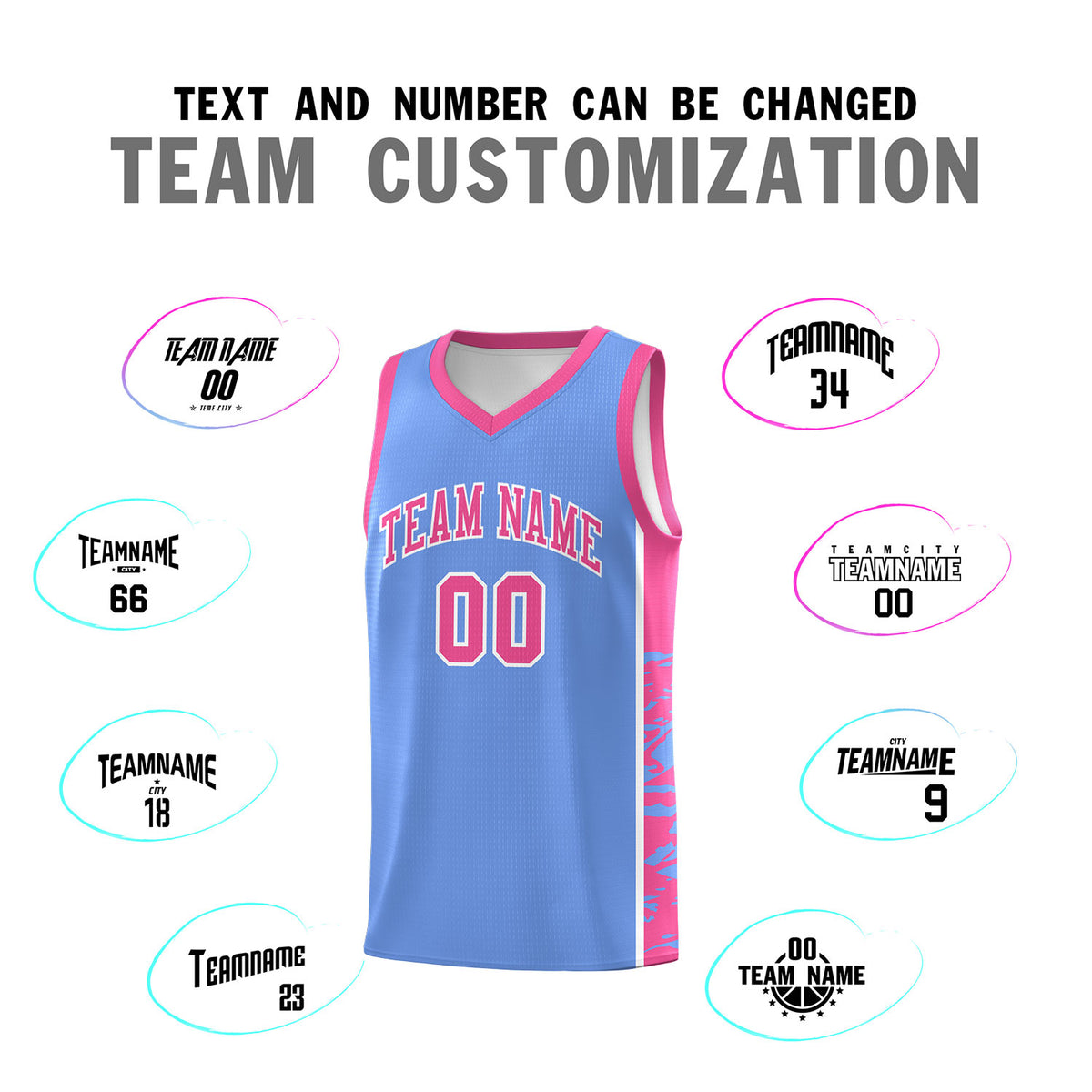 Custom Pink Pink Side Gradient Pattern Basketball Kits